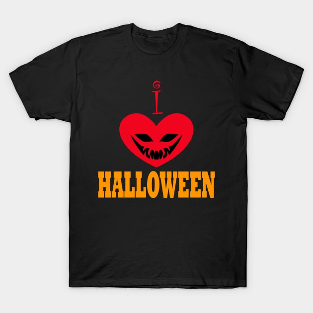 I Heart Halloween T-Shirt by Wickedcartoons